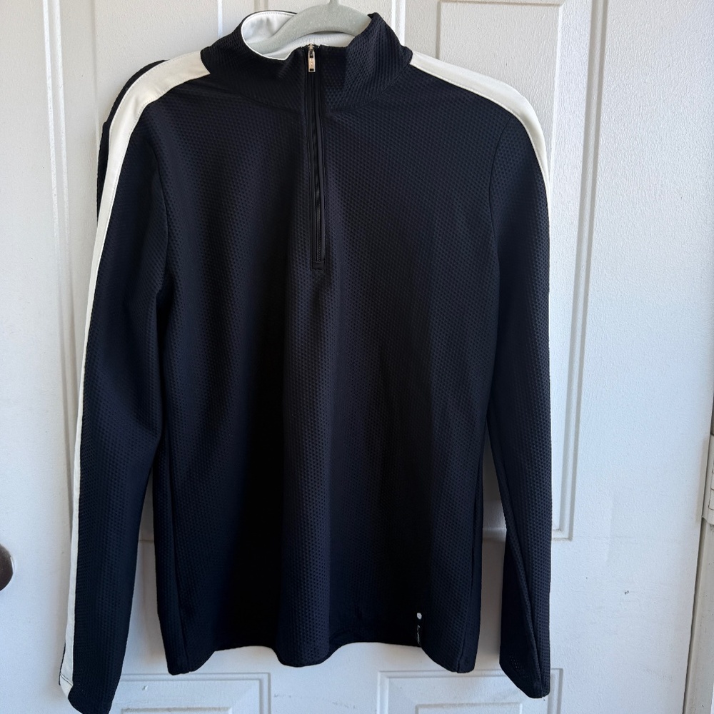 Lauren Ralph Lauren Active Half Zip Shirt | Women’s L | Black White | Long Sleev